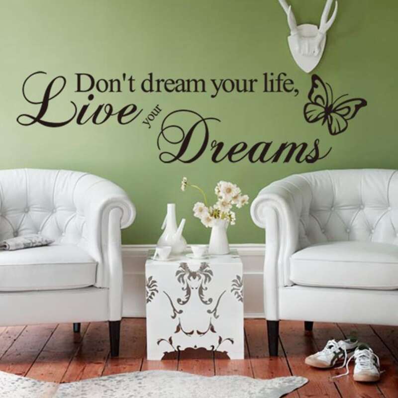 

Slogan Graphic Wall Sticker, Black