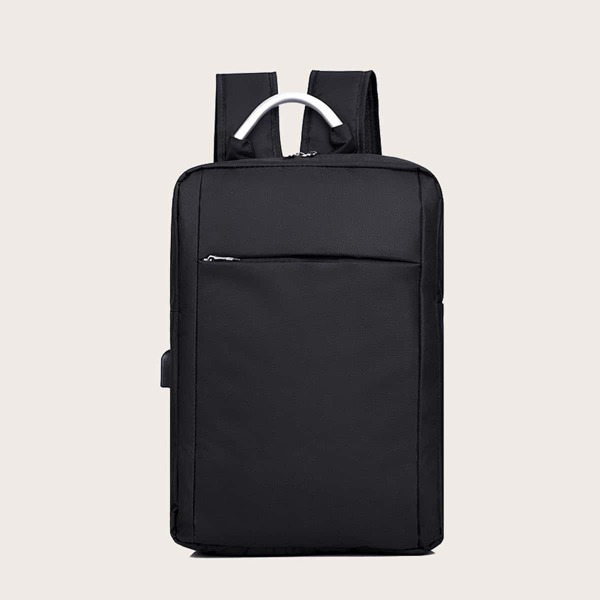 

Men Zip Front Backpack, Black