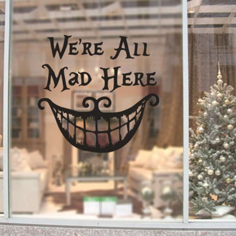 

Slogan & Mouth Print Wall Sticker, Black