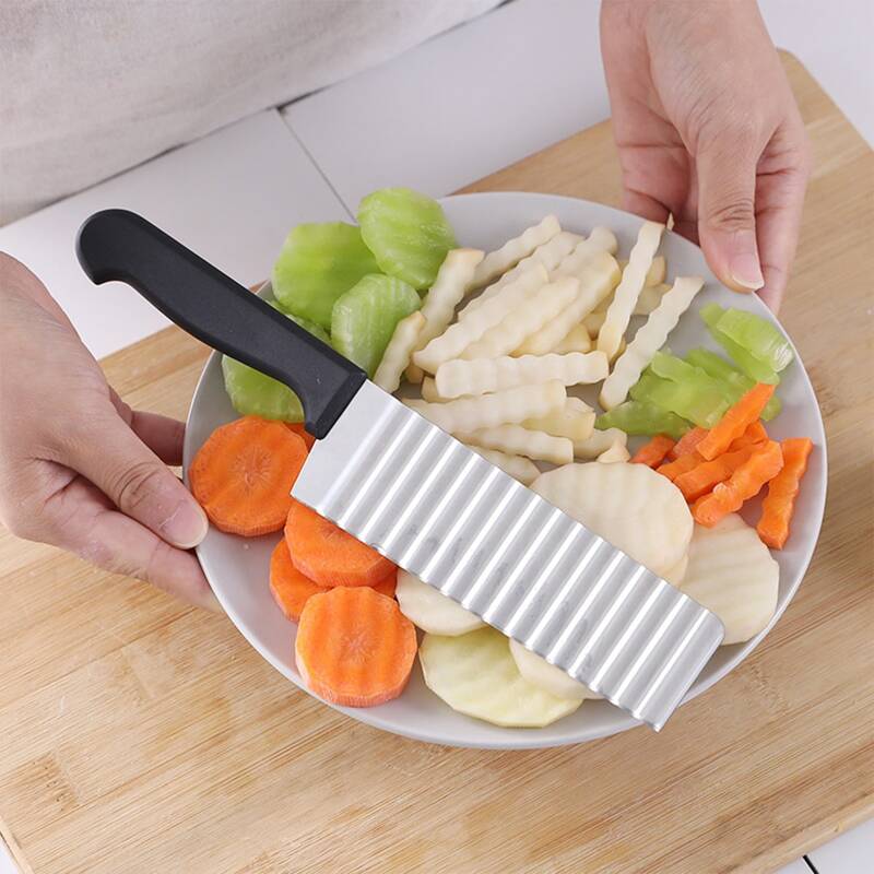 

Stainless Steel Vegetable Wave Knife, Black
