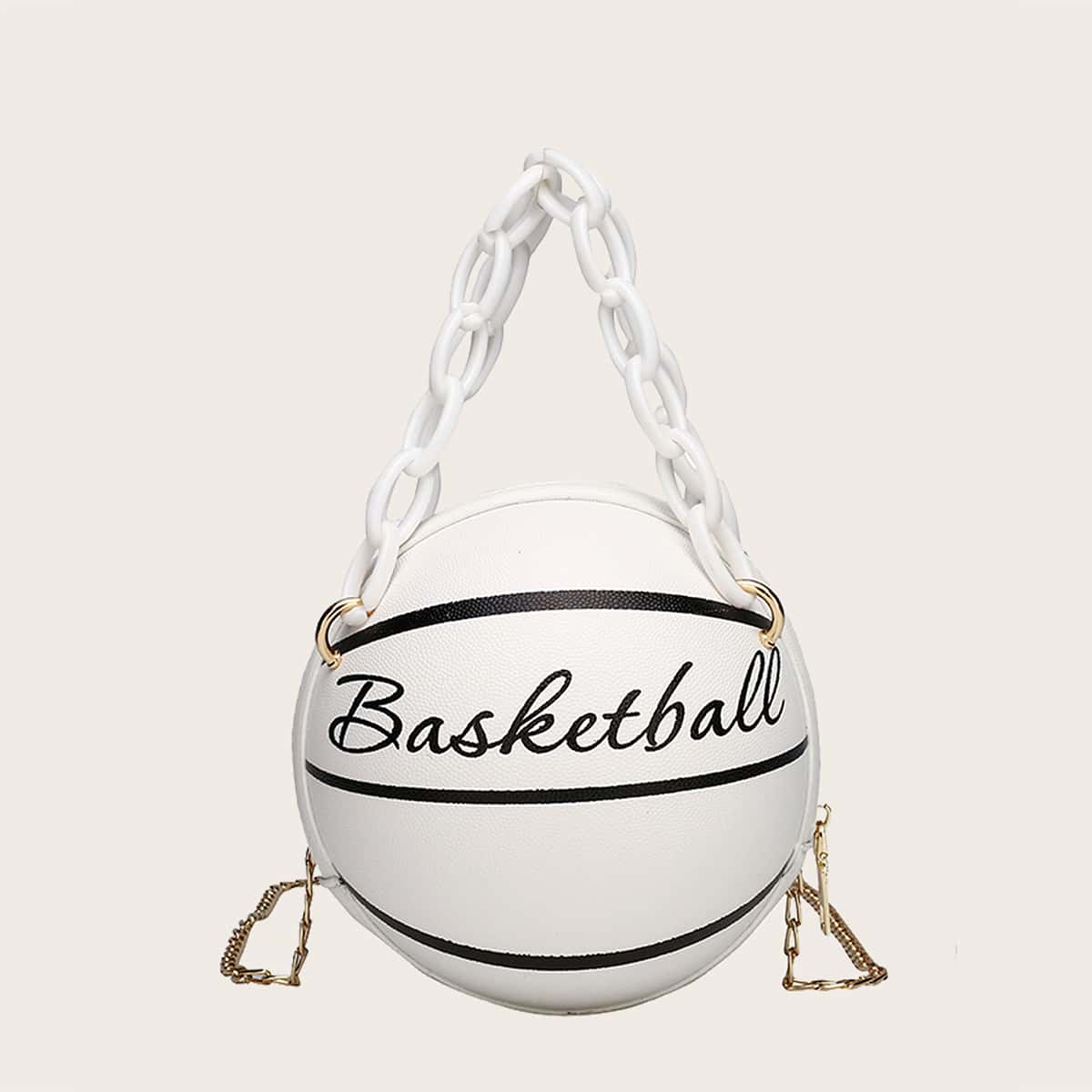 

Ball Shaped Satchel Bag, White