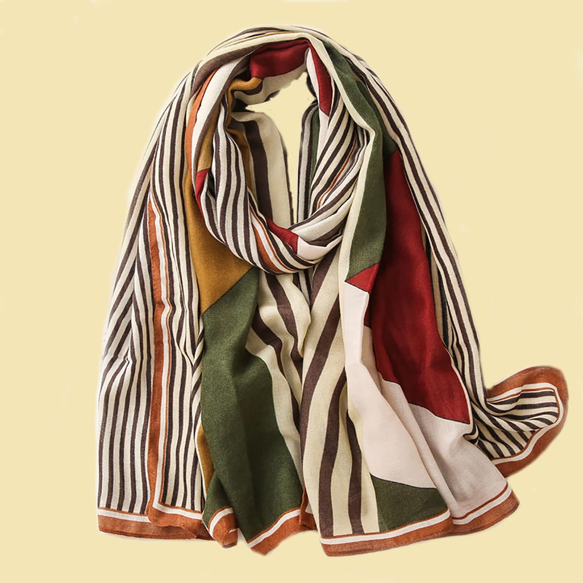

Striped Colorblock Scarf, Multicolor