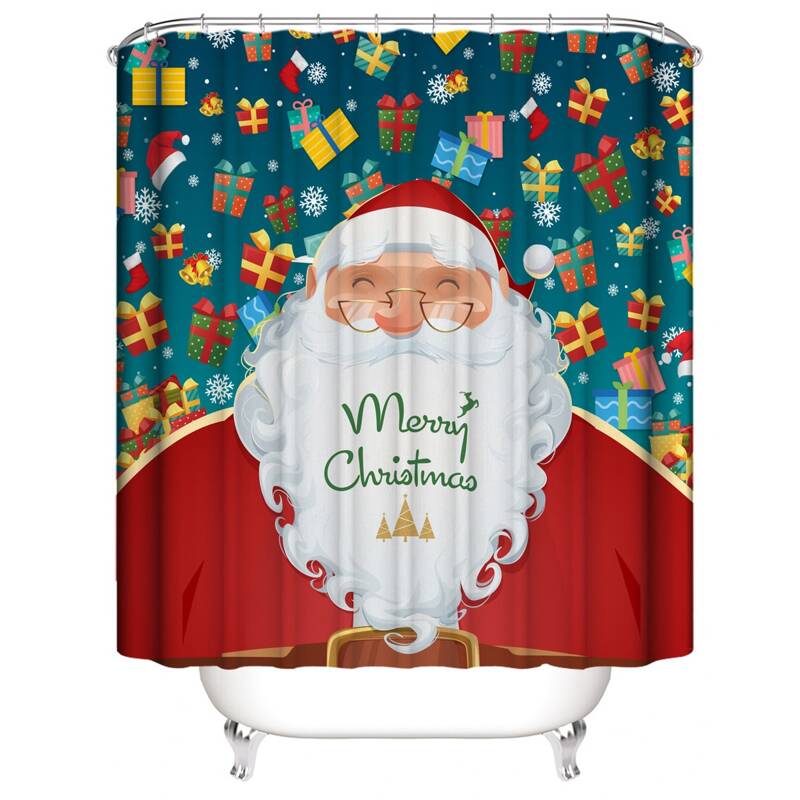 

Santa Claus Print Shower Curtain, Multicolor