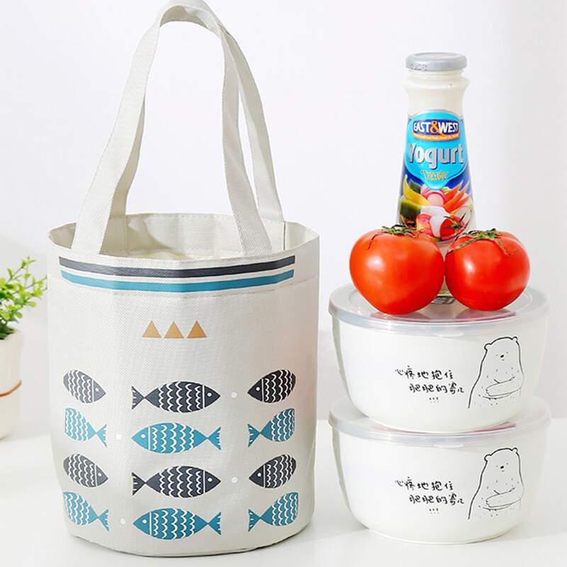 

1pc Fish Print Lunch Bag, Multicolor