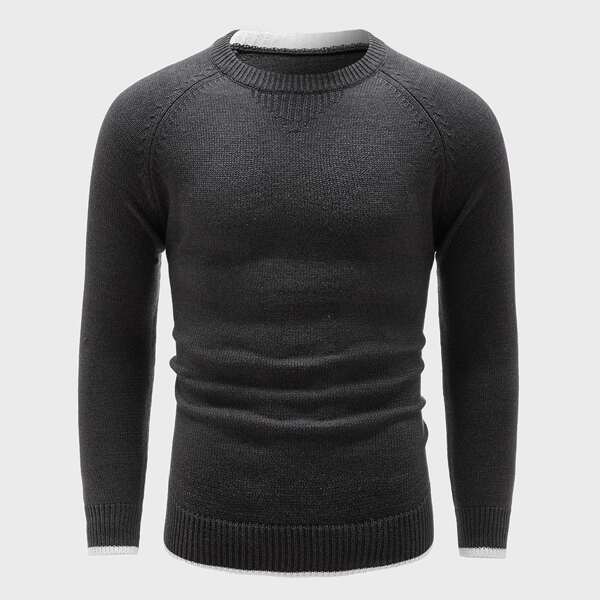 

Men Raglan Sleeve Sweater, Dark grey