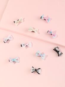 10pcs Bow Decor Dog Hair Clip - Multicolor - View 1