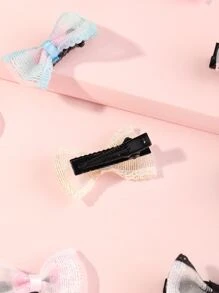 10pcs Bow Decor Dog Hair Clip - Multicolor - View 2