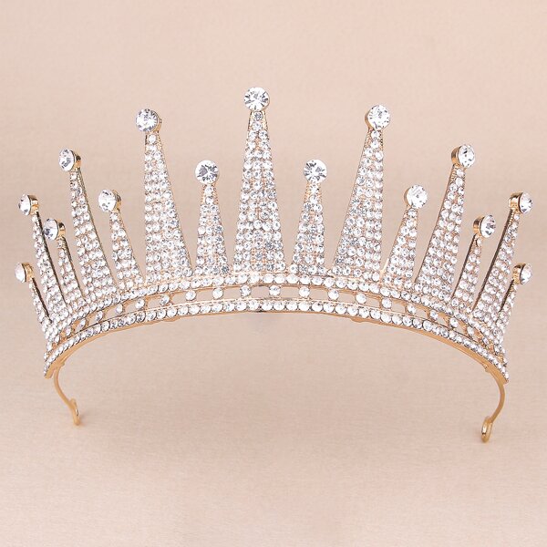 

Rhinestone Decor Crown Hair Accessory, White