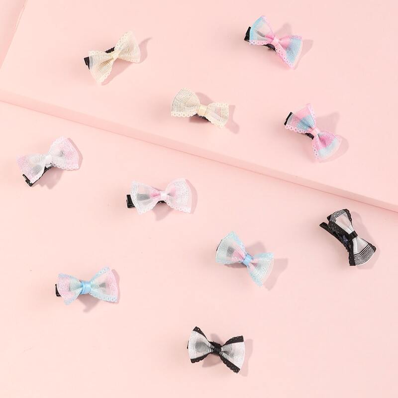 

10pcs Bow Decor Dog Hair Clip, Multicolor