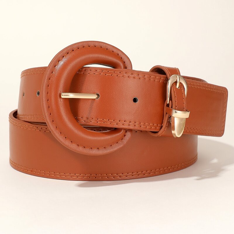

Solid Buckle Belt, Brown