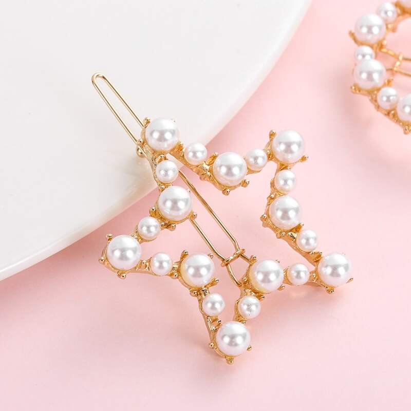 

Faux Pearl Decor Star Hair Clip, Multicolor