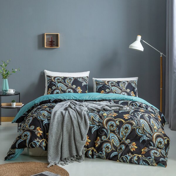 

Flower Print Bedding Set Without Filler, Multicolor