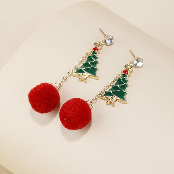 

Christmas Pom-pom Drop Earrings, Multicolor