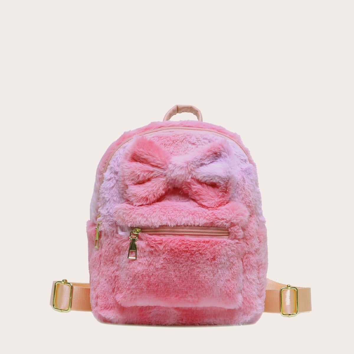 

Bow Decor Fluffy Backpack, Pink