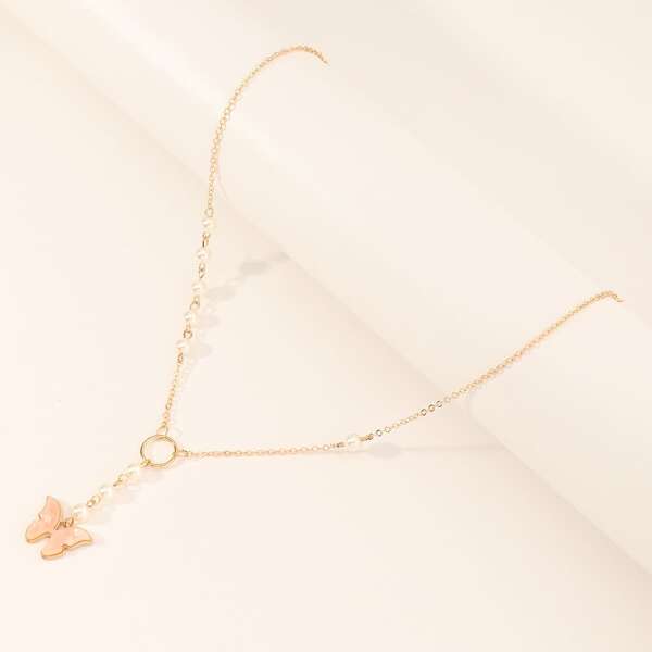 

Toddler Girls Butterfly Charm Necklace, Gold