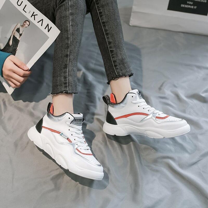 

Lace-up Front High Top Skate Sneakers, White