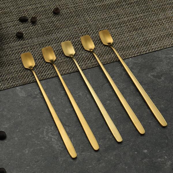 

2pcs Long Handle Spoon, Gold