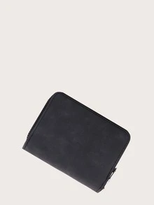 Men Letter Graphic Zip Around Wallet - Black - View 2