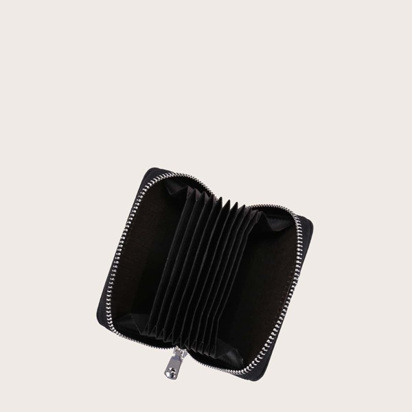 

Men Letter Graphic Zip Around Wallet, Black