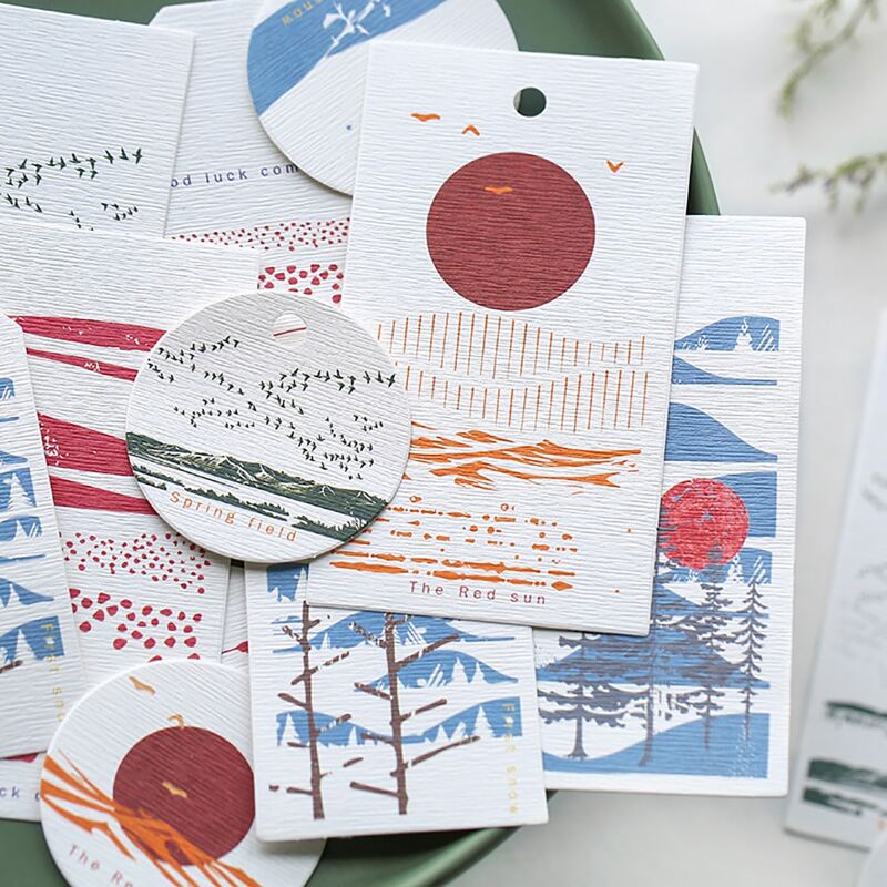

9sheets Random Pattern Message Card, Multicolor