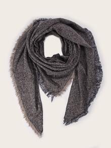 Raw Hem Shawl Scarf - Coffee Brown - View 2