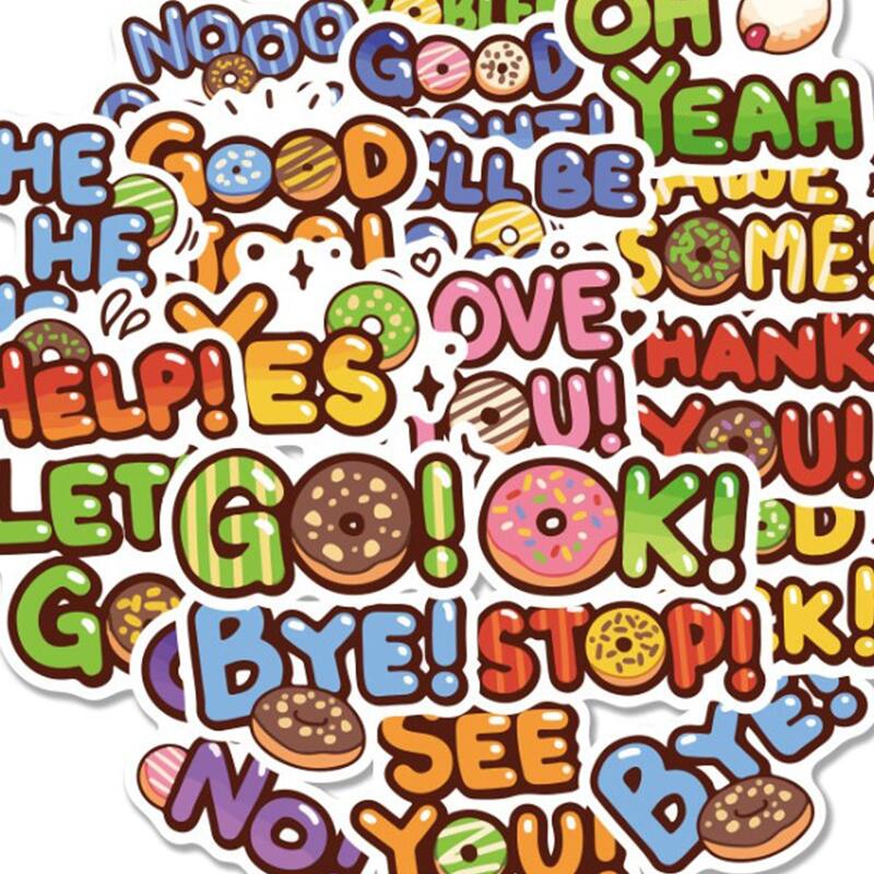 

40pcs Letter Graphic DIY Sticker, Multicolor