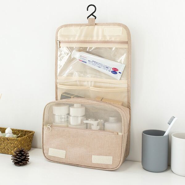 

1pc Hanging Travel Storage Bag, Khaki