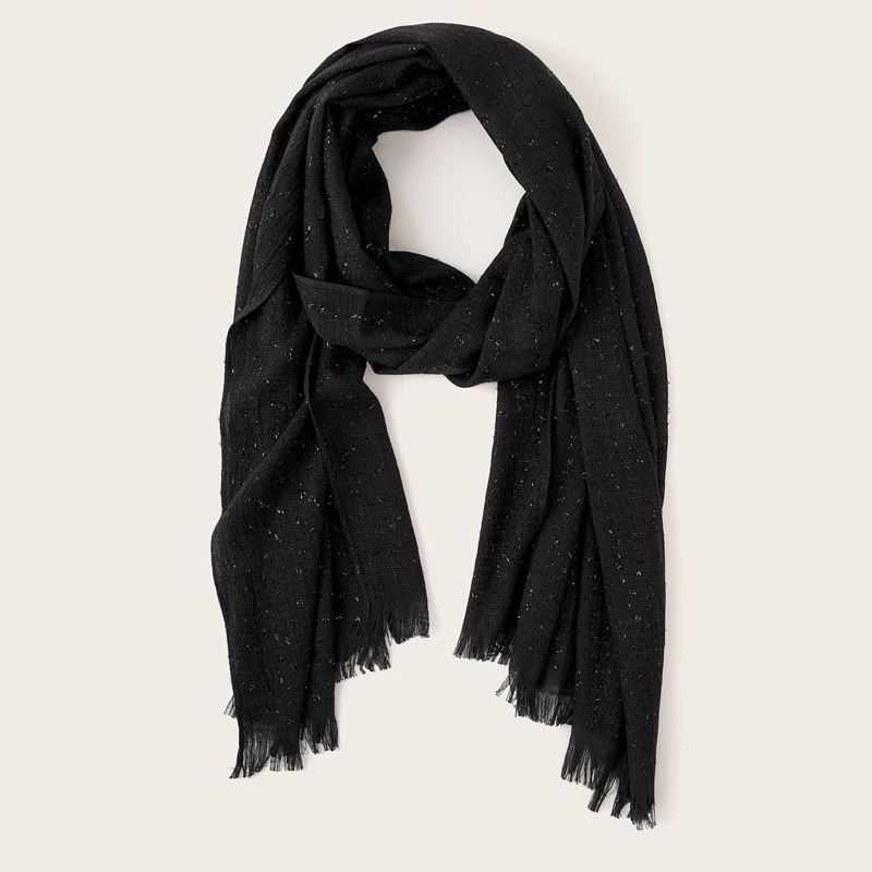 

Raw Hem Scarf, Black