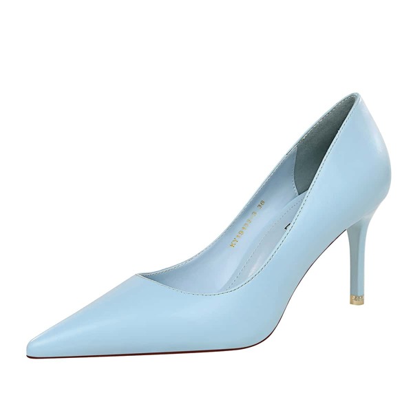 

Minimalist Stiletto Court Heels, Blue