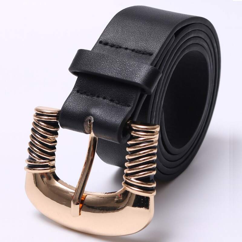 

Metal Buckle Belt, Black