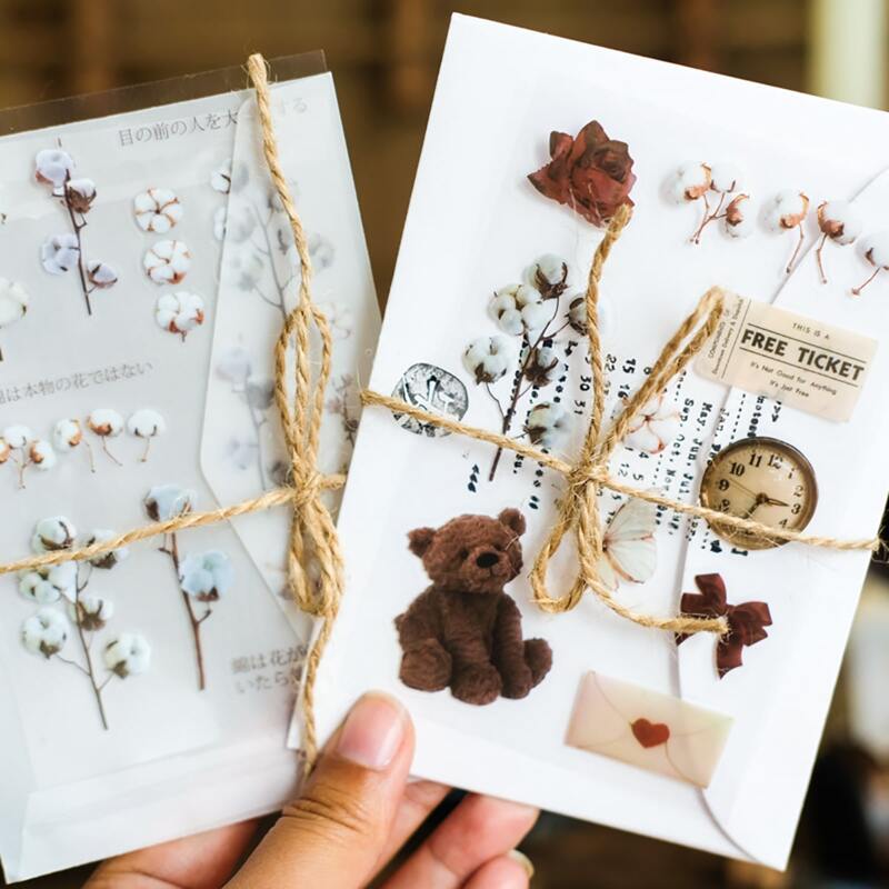 

3sheets Plant Print Random Sticker, Multicolor