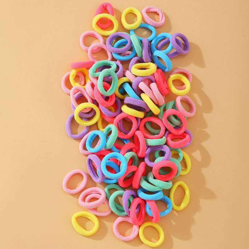 

100pcs Colorful Hair Tie, Multicolor