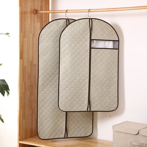 

2pcs Clothes Dust Cover, Khaki