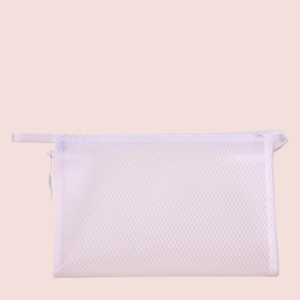 

Waterproof Mesh Makeup Bag, White