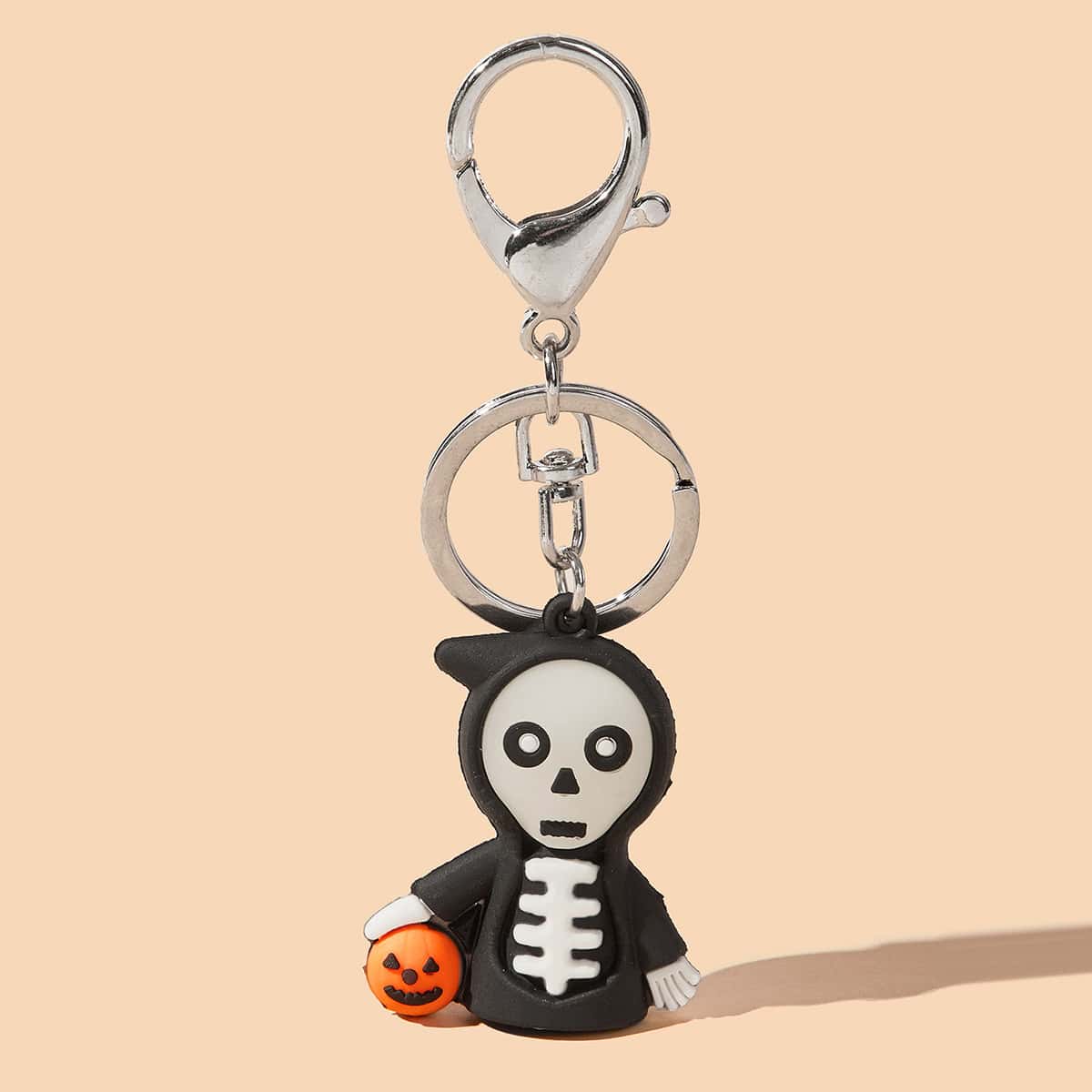 

Halloween Skeleton Charm Keychain, Black