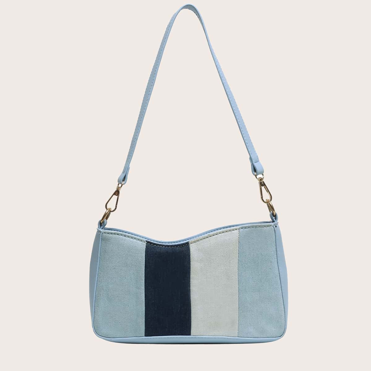

Color Block Shoulder Bag, Blue