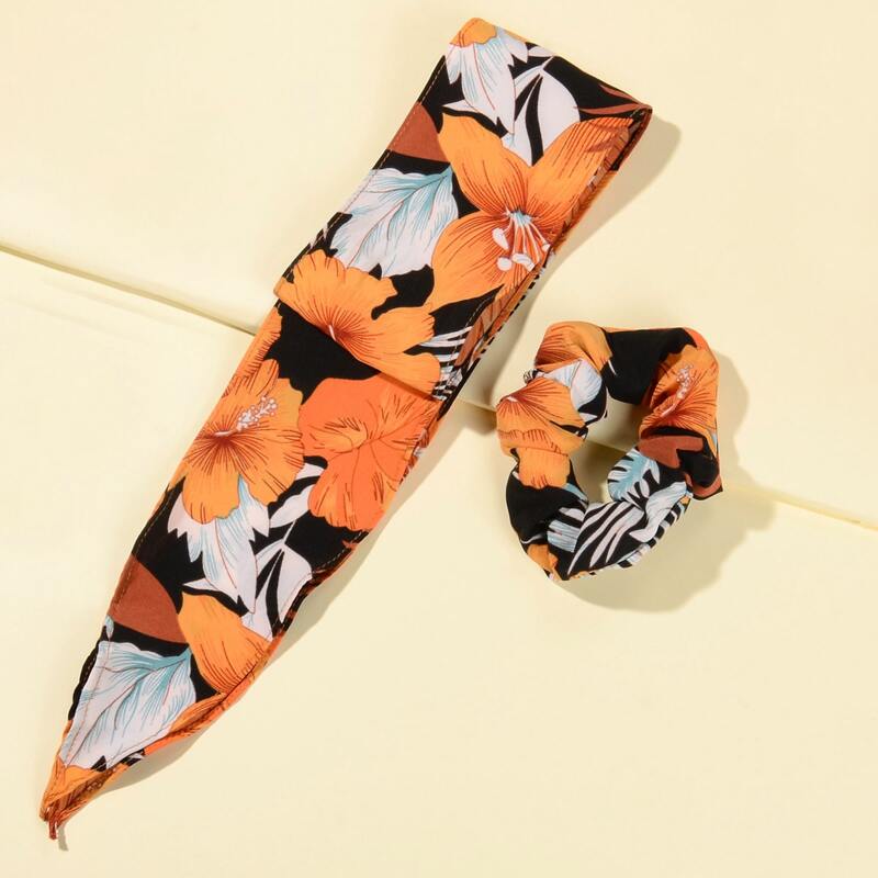 

Flower Print Bow Knot Hair Tie, Multicolor