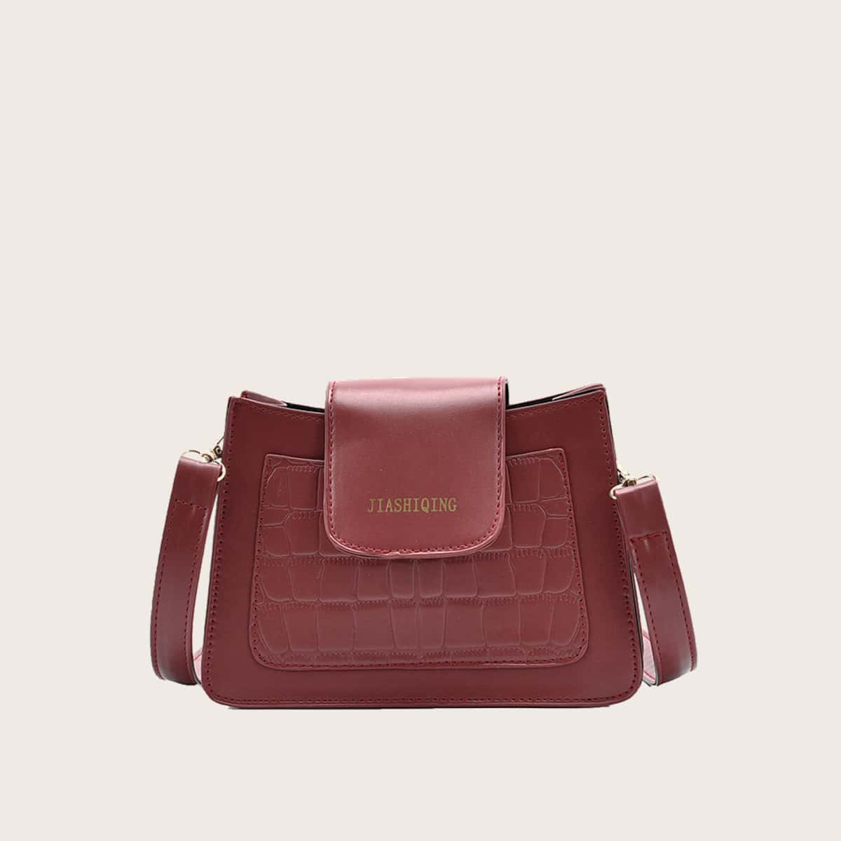

Croc Embossed Crossbody Bag, Red