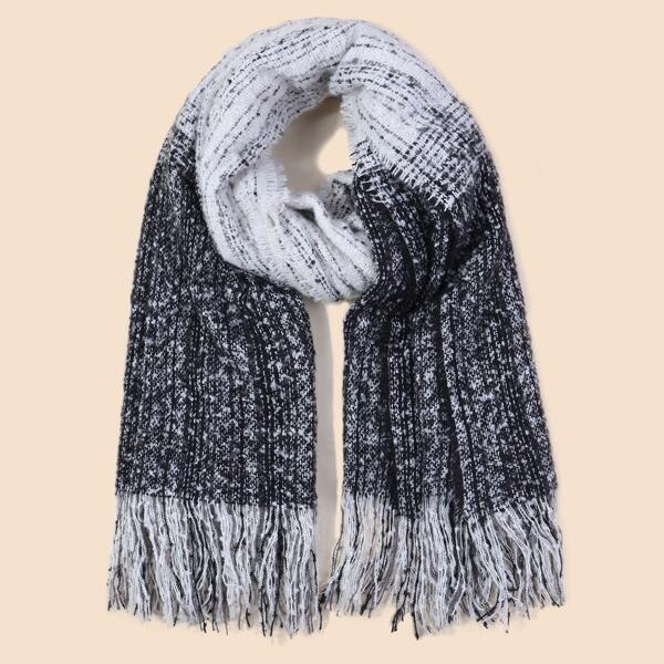 

Two Tone Scarf, Black and white