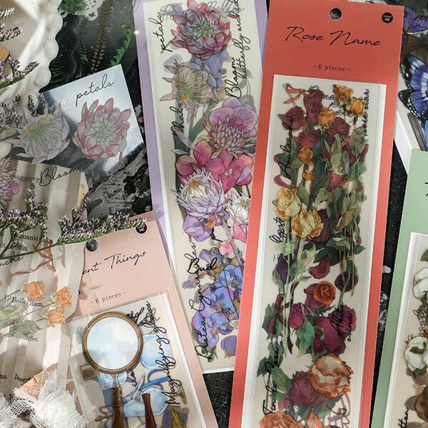 

6sheets Vintage Pattern Random Sticker, Multicolor