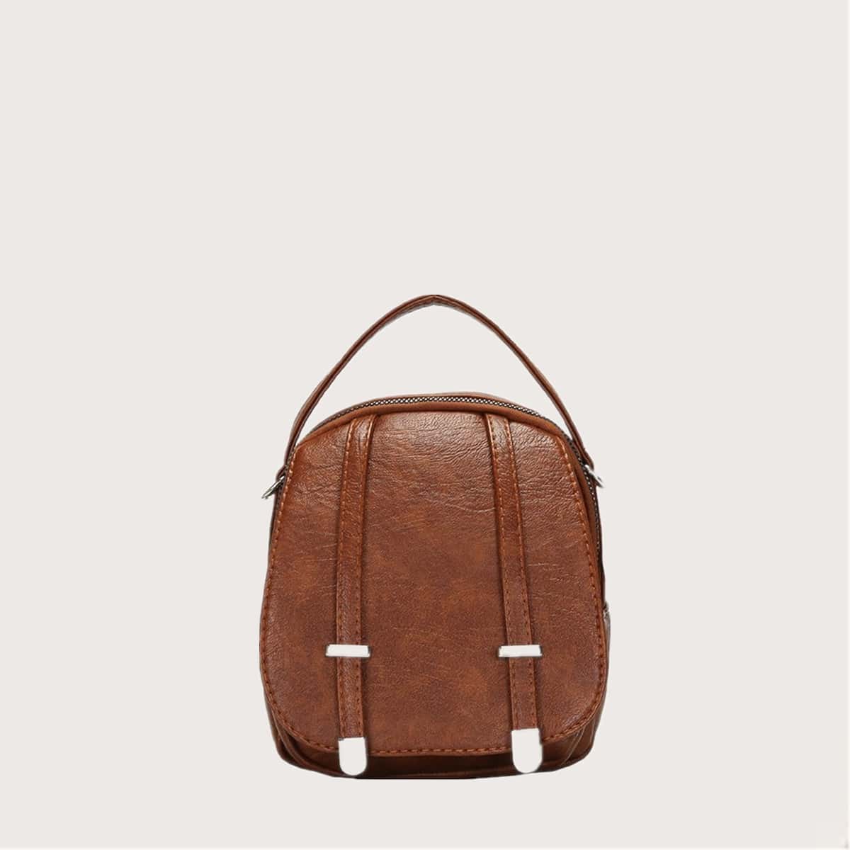 

Minimalist Flap Satchel Bag, Brown
