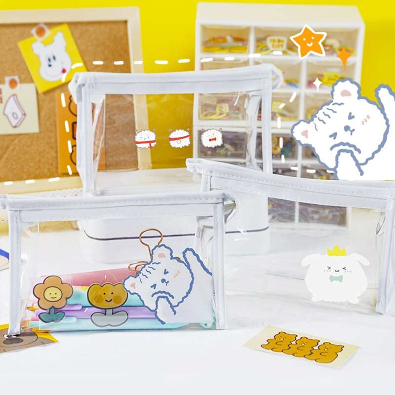 

1pc Cartoon Graphic Random Clear Pencil Case