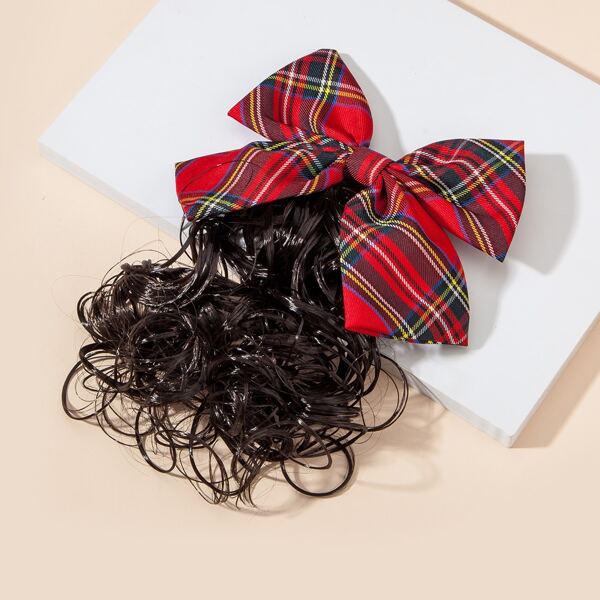 

Toddler Girls Bow Hair Clip With Hair Extension, Multicolor