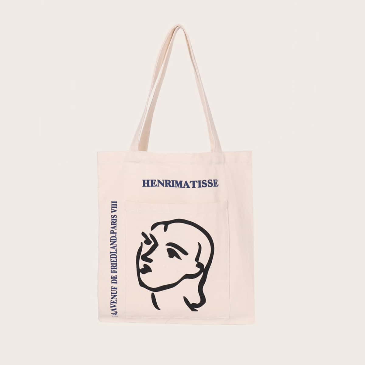 

Figure Graphic Shopper Bag, White