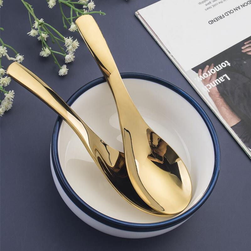 

2pcs Stainless Steel Spoon, Gold