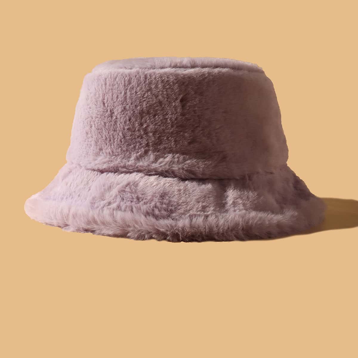 

Fluffy Bucket Hat, Mauve purple