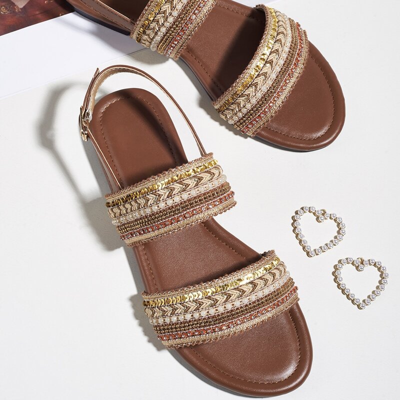 

Braided Two Part Slingback Sandals, Multicolor