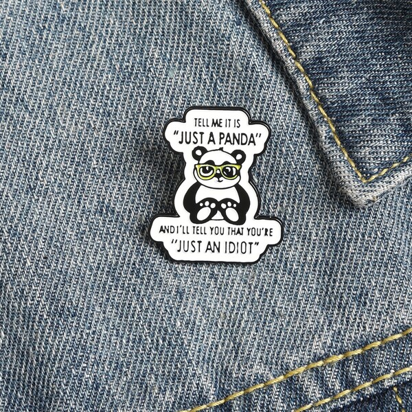 

Cartoon Panda Brooch, Multicolor