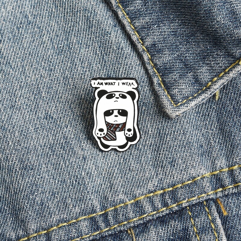 

Cartoon Panda Brooch, Multicolor