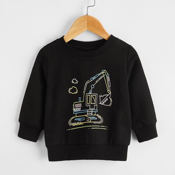 

Baby Boy Cartoon Graphic Sweatshirt, Black